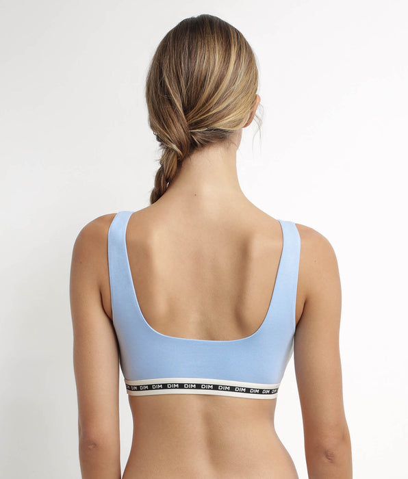DIM Women's modal cotton bra Bleu Azur Dim Icons Essentiel