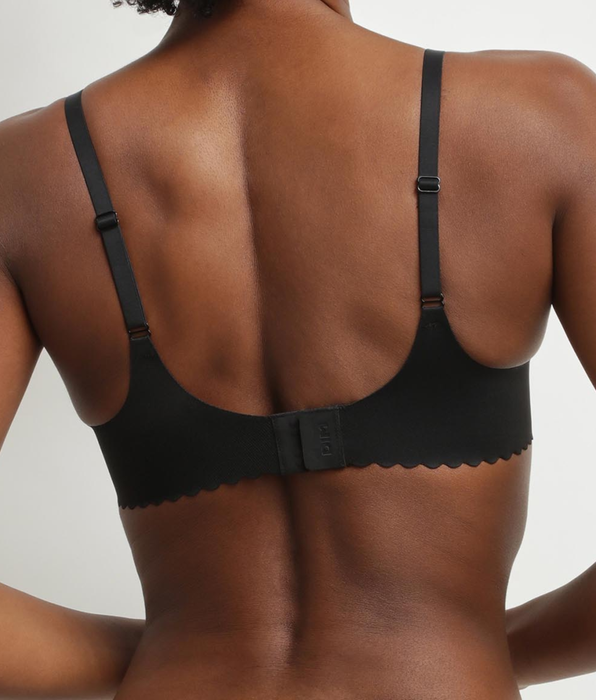 DIM Black microfibre underwired scarf bra Dim Body Touch