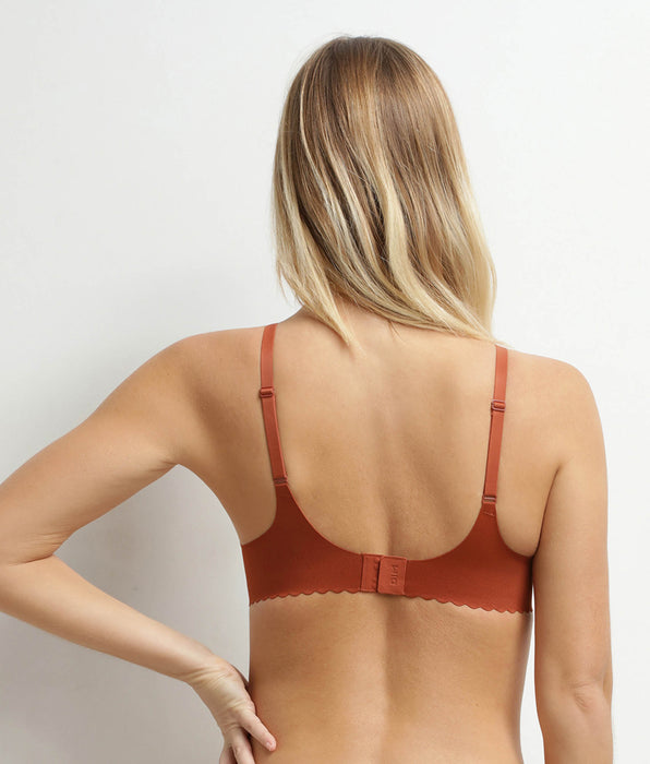 DIM Body Touch brown microfibre underwired halter neck bra