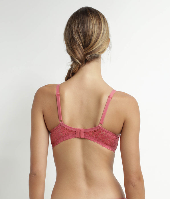 DIM Underwired push-up bra in pink floral lace Dim Daily