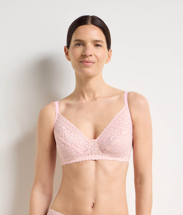 DIM Petal pink wire-free bra Daily Dentelle