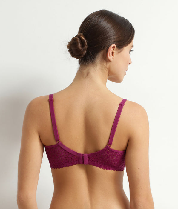 DIM Daily Dentelle red berry floral lace non-wired bra