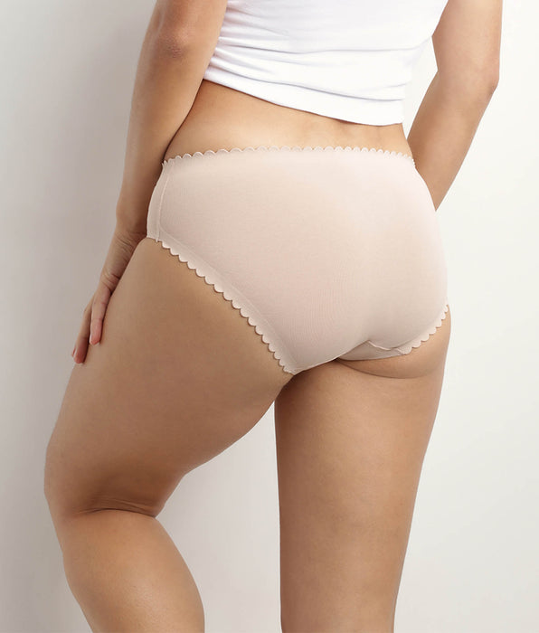DIM Pack of 2 women's briefs in stretch cotton in Flesh and Black Body Touch Easy