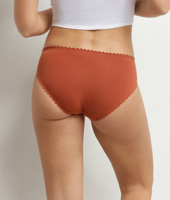 DIM Pack of 2 women's stretch cotton briefs White Brown Body Touch