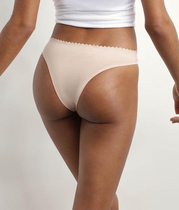 DIM Pack of 2 women's tangas in Flesh and Black microfibre Body Touch Easy