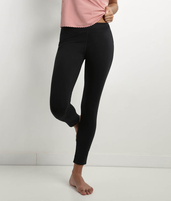 DIM Women's black opaque stretch cotton leggings Body Touch Easy
