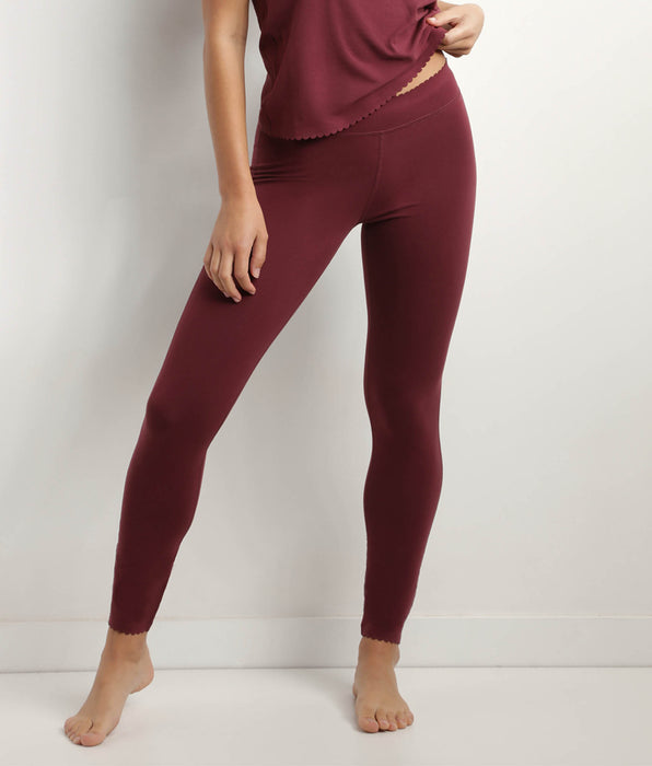 DIM Women's Dark Ruby opaque stretch cotton leggings Body Touch Easy