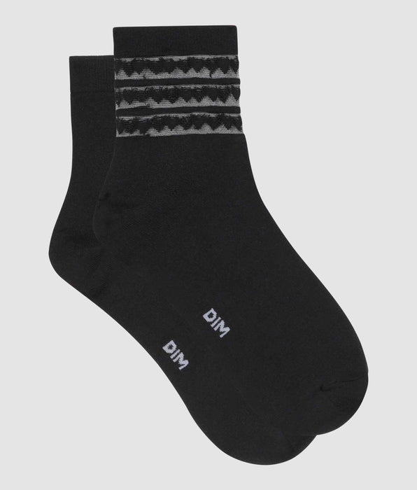 DIM Pack of 2 pairs of microfibre women's socks in black with hearts Dim Skin