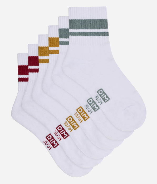 DIM Pack of 3 unisex kids’ cotton socks EcoDIM Sport