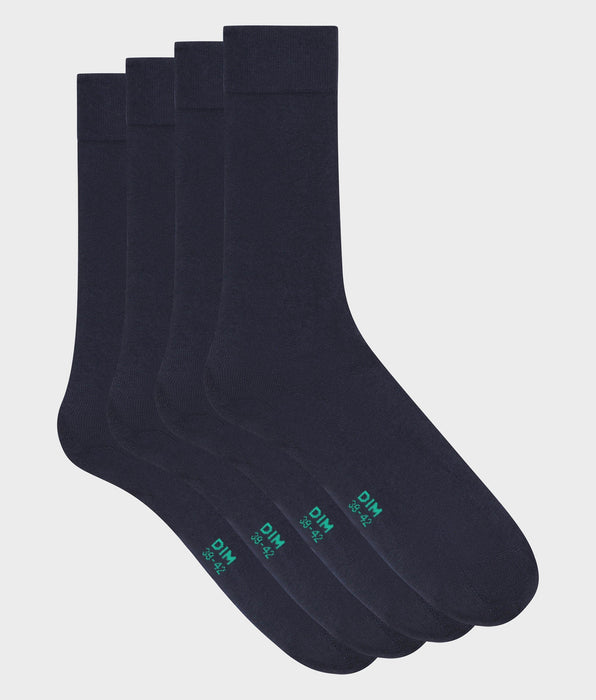DIM Pack of 2 pairs of Navy Blue men's socks in organic cotton Dim Good