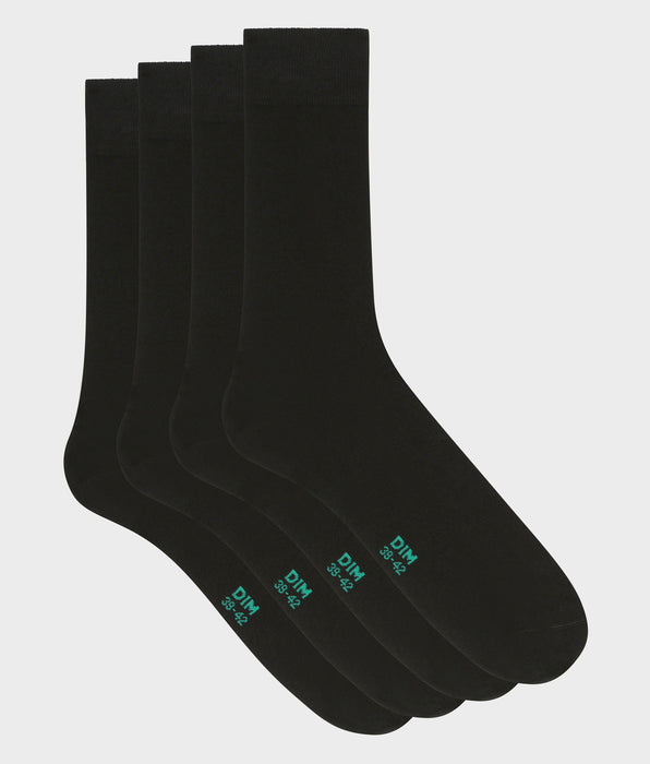 DIM Pack of 2 pairs of Black men's socks in organic cotton Dim Good
