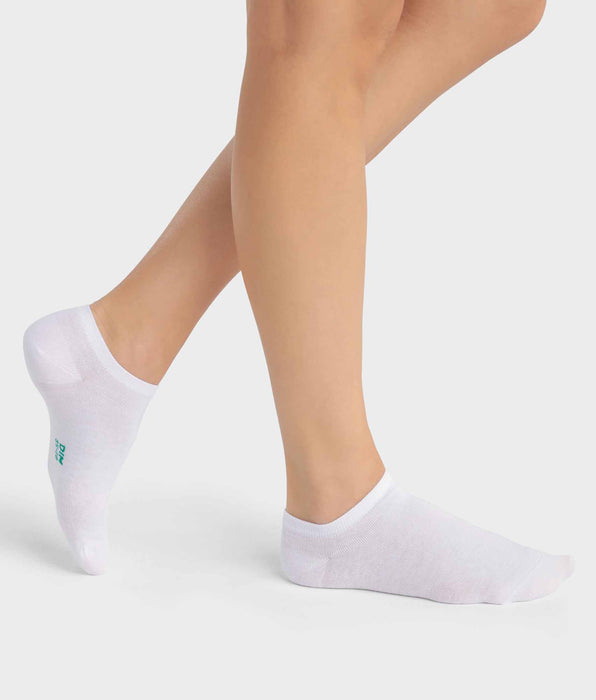 DIM Pack of 2 pairs of white women's socks in organic cotton Dim Good