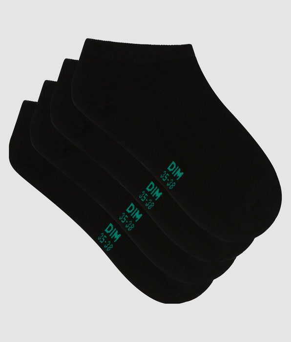 DIM Pack of 2 pairs of blacj women's socks in organic cotton Dim Good