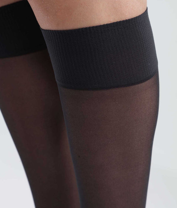 DIM Pack of 2 pairs of black semi-opaque knee-highs made from recycled yarns Dim Good