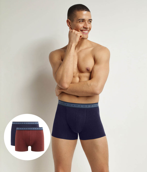 DIM Pack of 2 men's boxers Red Blue in organic cotton  Dim Good