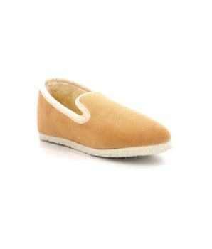 Ultra-soft beige and off-white slippers