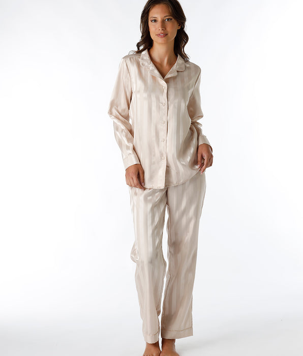 DIM Long open satin almond pajama for women