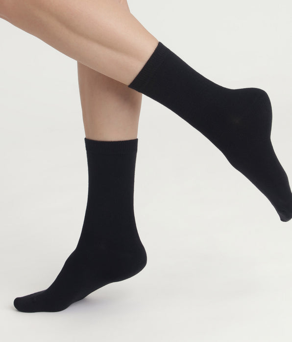 DIM Pack of 2 pairs of women's black Thermo Fleece socks