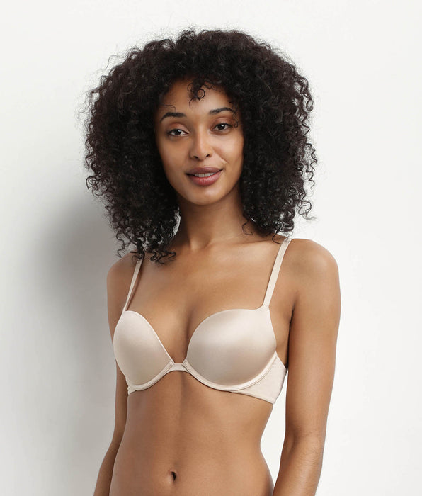 DIM Nude microfibre underwired push-up bra Dim Beyond Sexy