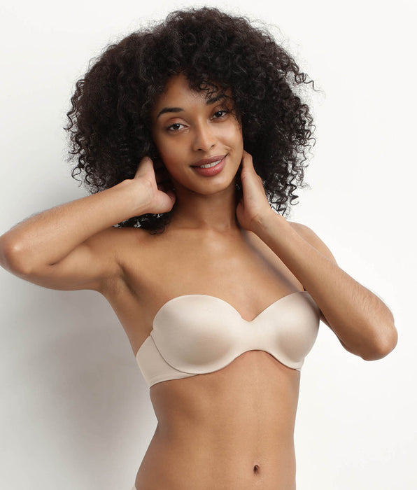 DIM Dim nude microfiber bandeau bra with removable straps