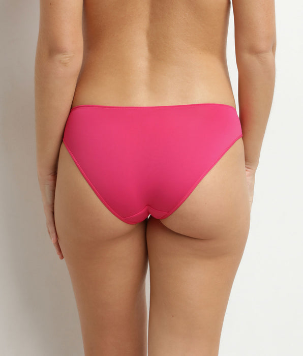DIM Fuchsia Dim Féminine floral lace and fishnet briefs