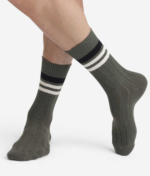 DIM Men's olive striped Bamboo socks