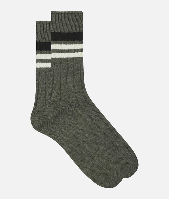 DIM Men's olive striped Bamboo socks