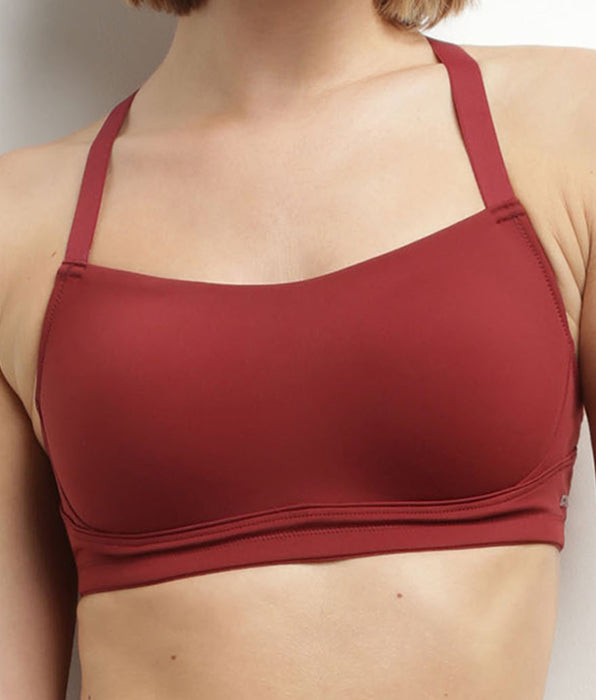 DIM Dim Move burgundy sculpting microfibre sports bra