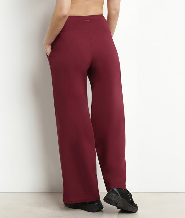 DIM Women's stretch jersey wide-leg sports trousers Bordeaux Dim Move
