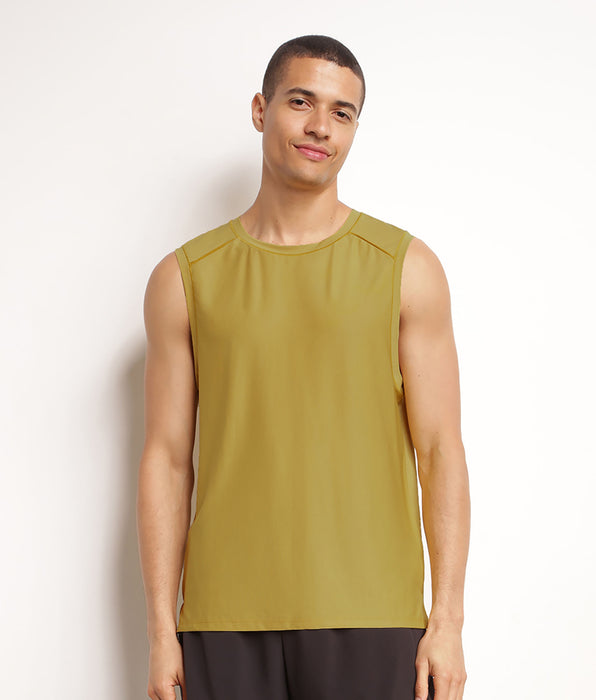 DIM Men's sports tank top in breathable material Olive Dim Move