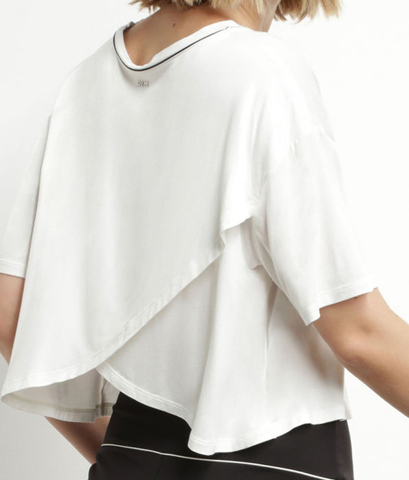 DIM Women's sport t-shirt with open back in unbleached viscose Dim Move