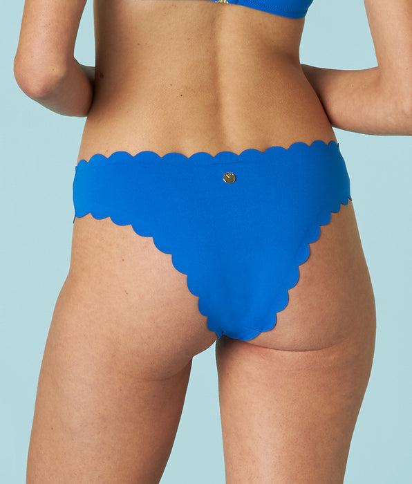 DIM Brazilian brief Scallop in electric blue microfiber