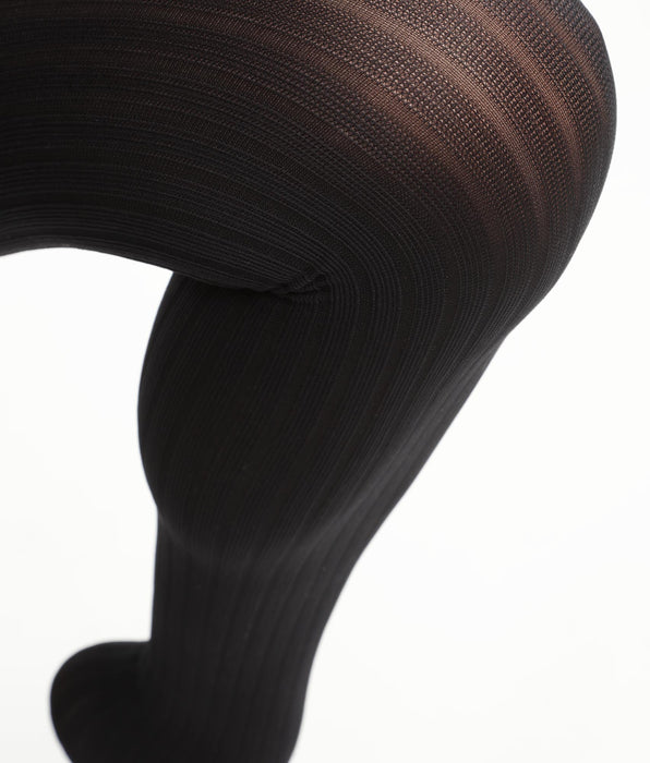 DIM Women's semi-opaque flat rib tights Black Dim Style