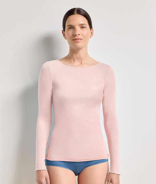 DIM Soft pink crew-neck T-shirt Thermal Light