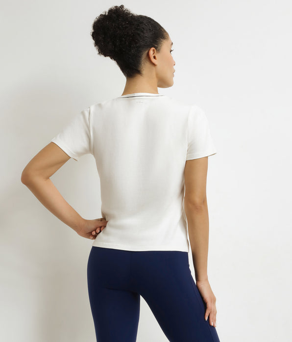 DIM Women's thermoregulating jersey sports T-shirt Ecru Dim Move