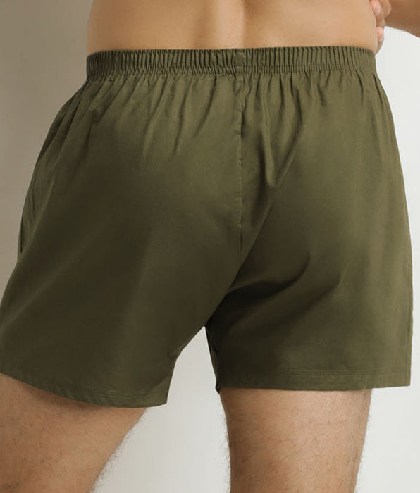 DIM Pack of 2 Beige Striped Green Stretch Cotton Men's Boxer Briefs