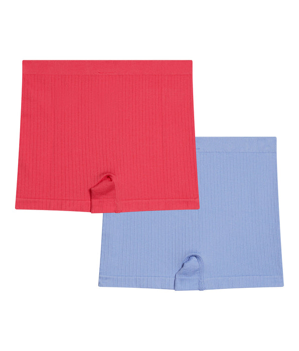 DIM Pack of 2 Chardon Blue and Pink Dim Seamless microfiber boxer shorts for girls