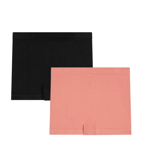 DIM Pack of 2 girls' seamless microfibre boxer shorts Black Coral Dim
