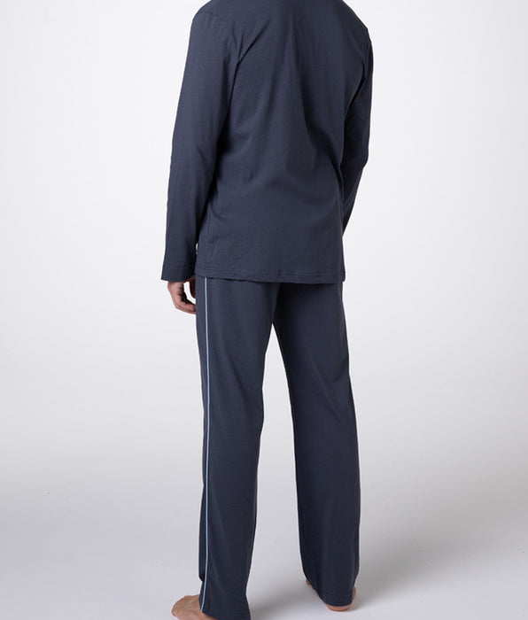 DIM Unisex Slate Cotton Jersey Long Pajama Set