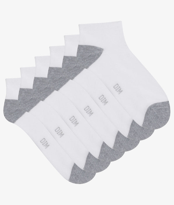 DIM Pack of 3 pairs of women's cotton socks White Grey EcoDim Sport