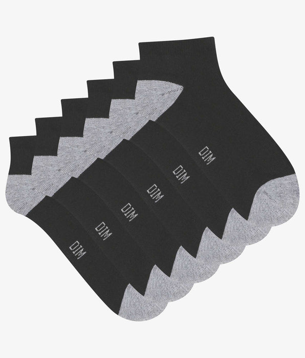 DIM Pack of 3 pairs of EcoDim Sport black and grey cotton socks for women
