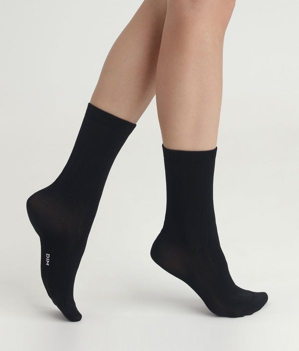 DIM Women's socks Black satin Dim Fashion