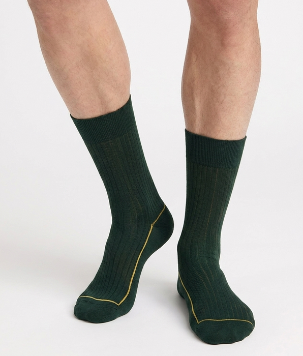 DIM Men's navy blue cotton socks La Mode Côtelée
