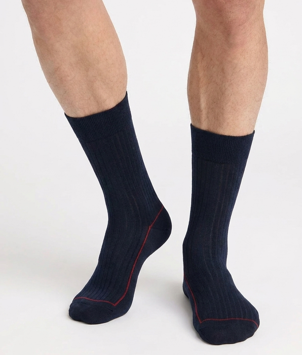 DIM Men's ocean blue cotton socks La Mode Côtelée Ribbed