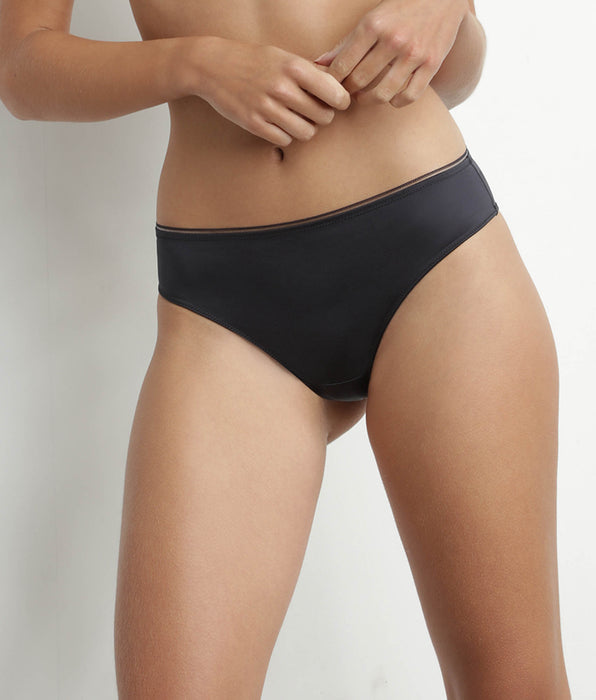 DIM Women's satin microfiber tanga Gris Granit Dim Chéri