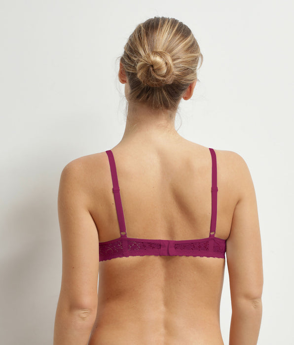 DIM Daily Dentelle microfibre underwired demi bra in Wild Berries