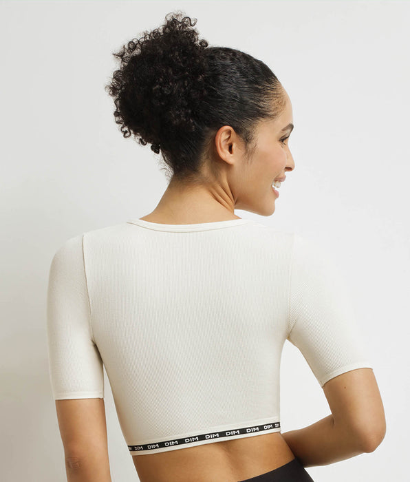 DIM Seamless women's top in ribbed microfiber Beige Dim Icons Seamless