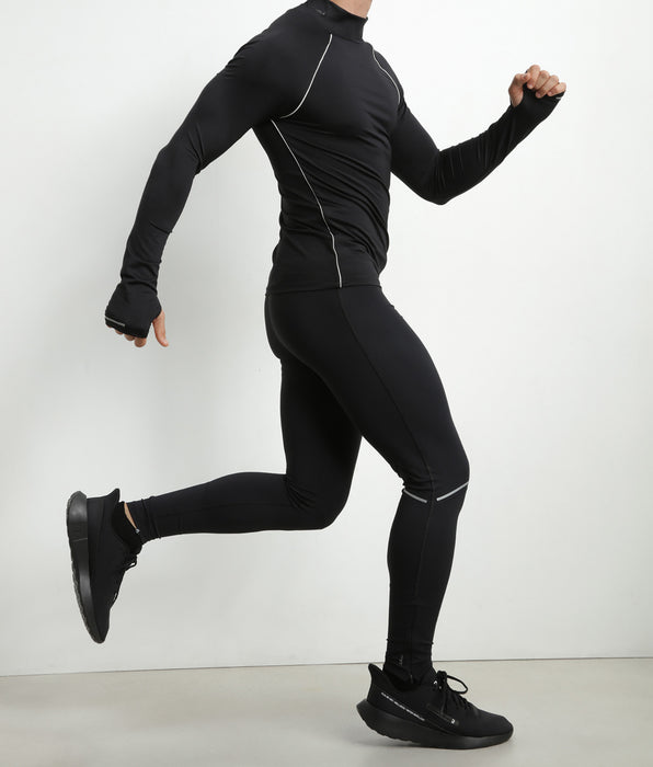 DIM Men's sports top with high collar in black microfiber Dim Move