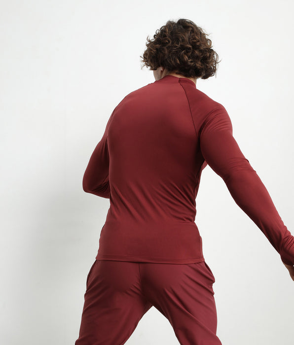 DIM Men's sports top with high collar in Bordeaux microfiber Dim Move