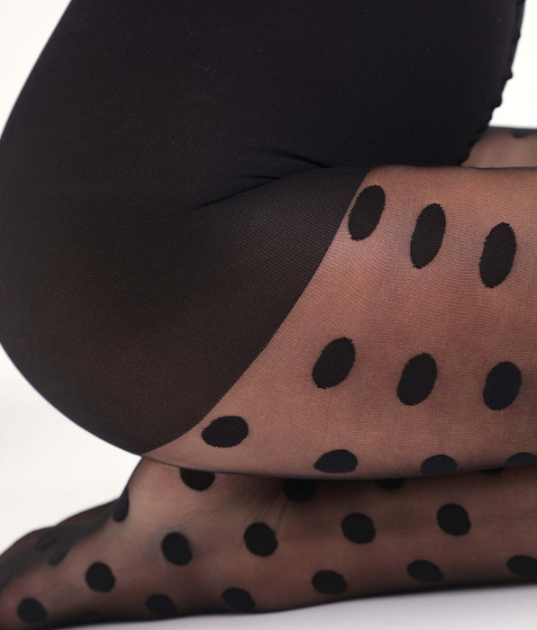 DIM Women's sheer tights with large black polka dots Dim Style